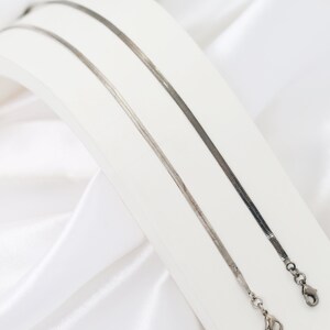 Herringbone Necklace, Rhodium Silver Herringbone, Snake Chain Necklace, Herringbone Necklace, Layered Necklace, Mother’s Day