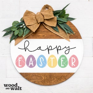 Joyeuses Pâques SVG |  Pâques SVG | Oeufs de Pâques SVG | Svg de Pâques | Signe rond de Pâques Svg | Svg signe printemps | Fichier de coupe Cricut