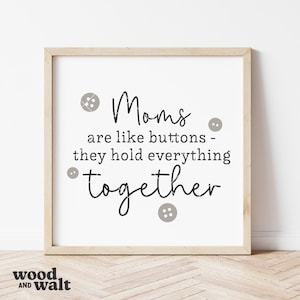 Las mamás son como botones: mantienen todo unido SVG / Día de la Madre SVG / Mamá SVG / Cita de mamá Svg / Familia Svg / Archivo de corte Cricut
