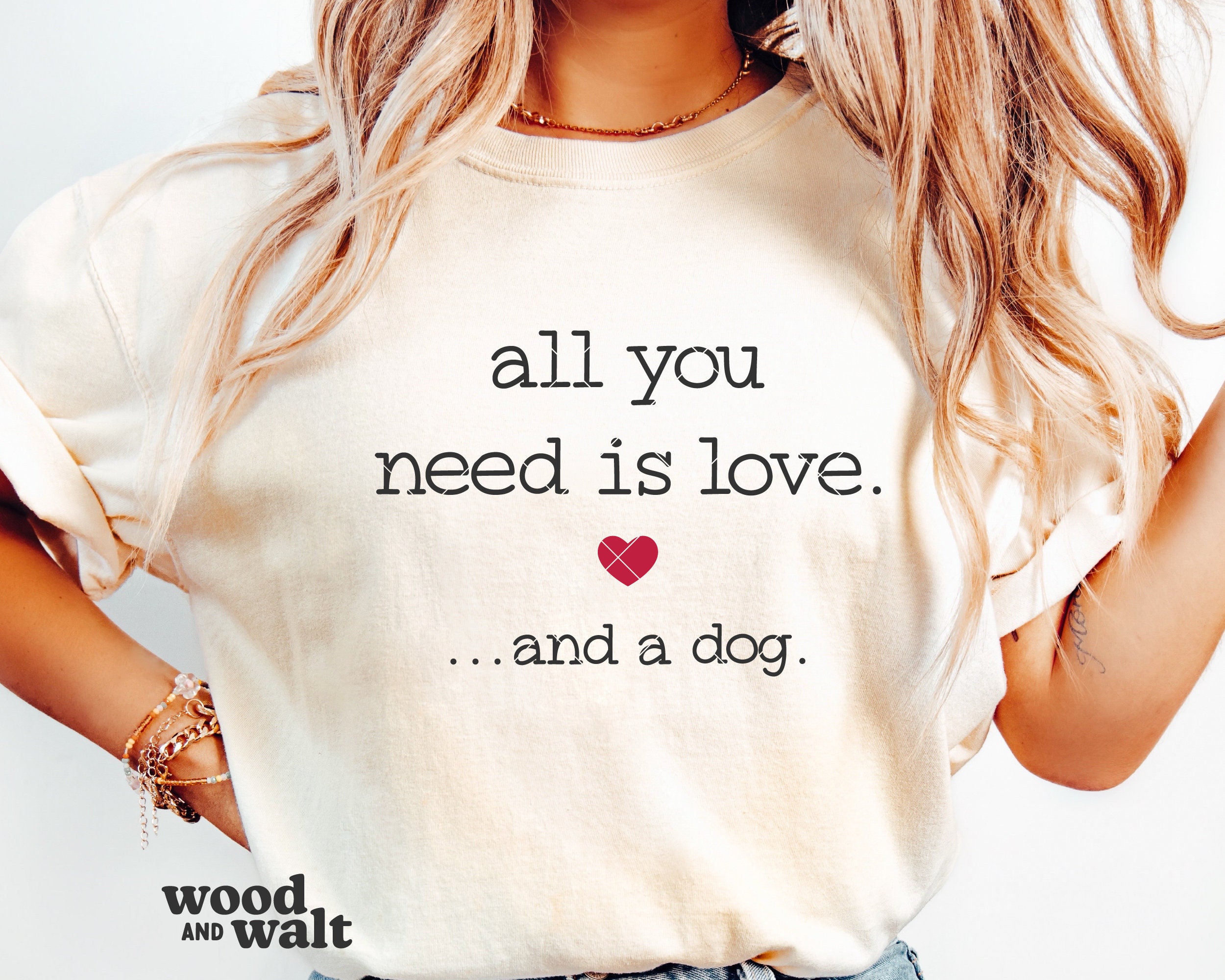 Ultrabasic Maglietta Donna "All You Need Is Love And A Dog" – Cotone Organico, Morbida, Taglie Forti