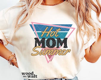 Hot Mom Summer SVG PNG | Vintage Summer SVG | Retro Mom Shirt Svg | Vacation Mama Svg | Beach Vibes Svg | Summer Sublimation