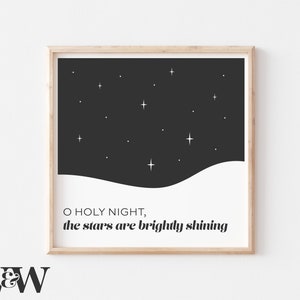 O święta noc, gwiazdy jasno świecą SVG | Boże Narodzenie SVG | Znak bożonarodzeniowy SVG | Nowoczesne Boże Narodzenie SVG | Piosenka świąteczna SVG | Święto