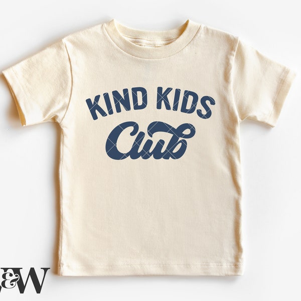 Kind Kids Club SVG PNG | Retro Kids Shirt SVG | Kind Is Cool Svg | Back To School Svg | Toddler T-Shirt Svg | Gender Neutral Shirt Svg File