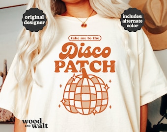 Take Me To The Disco Patch SVG PNG | Fall Shirt SVG | Pumpkin Season Svg | Retro Pumpkin Svg | Pumpkin Patch Crew Svg | Autumn Design