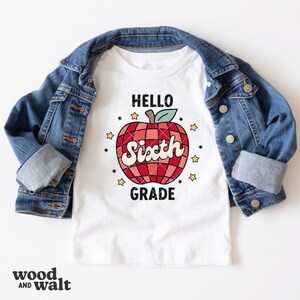 Olá Sexta Série SVG PNG | Disco Apple SVG | Retro Volta às Aulas Svg | Camisa Escolar Infantil Svg | Sexta Série Era Svg | Sublimação