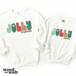 Jolly Mama SVG / Jolly Mini SVG / Camisa navideña SVG / Mamá y yo Svg / Navidad retro Svg / Body de bebé Svg / Navidad a juego Svg