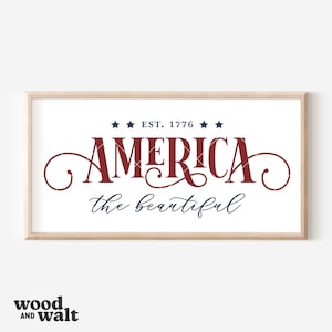 Amerika The Beautiful Est. 1776 SVG-PNG | Onafhankelijkheidsdag gesneden bestand | Ontwerp 4 juli | Patriottisch teken | Digitale download voor Cricut