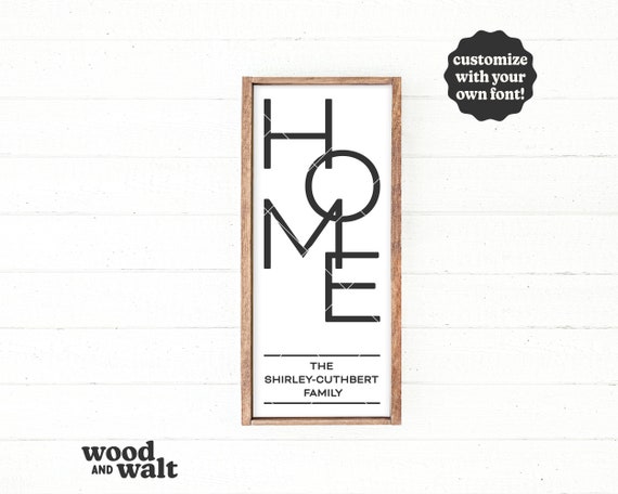 Modern Home Sign SVG | Entry Porch Cut File | Family Name | Geometric Stencil | Wood Sign | Cricut Craft | Digital Download