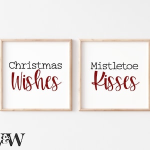 Kerstwensen Maretak Kussen SVG | Holiday Cut File | Winter Design | Rustiek Home Decor zeggen | Stencil Hout teken | Digitaal downloaden