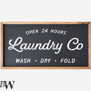 Laundry Co SVG PNG | Wash Dry Fold SVG | Laundry Room Sign Svg | Open 24 Hours Svg | Fluff And Fold Svg | Farmhouse Sign Svg