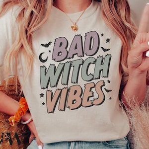 Bad Witch Vibes SVG | Retro Halloween SVG | Halloween Shirt SVG | Basic Witch Svg | Spooky Vibes Svg | Fall Svg | Witch Please Svg