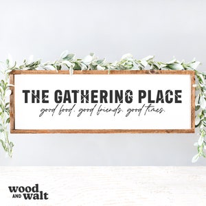 Der Sammelplatz SVG | Kitchen Cut File | Gutes Essen Gute Freunde Gute Zeiten | Bauernhaus Wohndekor | Schablone aus Holz | Digitaler Download