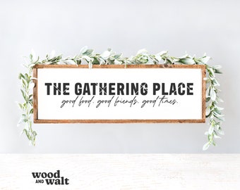 Der Sammelplatz SVG | Kitchen Cut File | Gutes Essen Gute Freunde Gute Zeiten | Bauernhaus Wohndekor | Schablone aus Holz | Digitaler Download