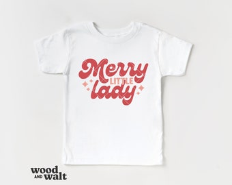Merry Little Lady-svg | Kerst-SVG voor kinderen | Retro kerst-svg | Peuter kerstshirt Svg | Kerstman Baby Svg | Mini kerstshirt Svg
