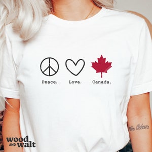 Vrede liefde Canada SVG | Canada Day Svg | Patriottische Svg | Esdoornblad Svg | Canada T-shirt Svg | Canada teken Svg-bestand |  Digitale download