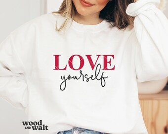 Love Yourself SVG | Quote Cut File | Motivational Saying | Self Love Design | Women's Trendy T-Shirt | Instant Download