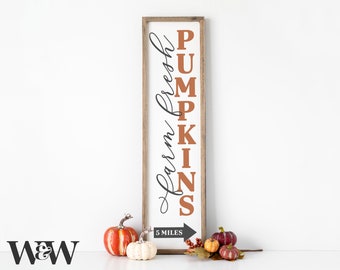 Farm Fresh Pumpkins SVG | Fall Porch Sign SVG | Vertical Fall Sign SVG | Autumn Porch Sign Svg | Welcome Fall Svg | Digital Cut Files