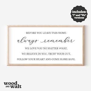 Before You Leave Always Remember SVG | Farmhouse Sign Cut File | Family Door Sign Design | Family Saying Printable PNG | Instant Download