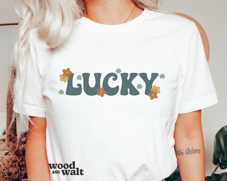 Lucky SVG | St. Patrick's Day PNG | Retro St. Paddy's Design | Boho Lucky Svg | Happy Go Lucky Svg | Shamrock Svg | Cricut Cut File image 3