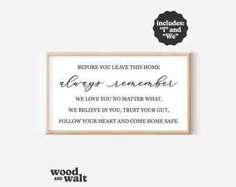 Before You Leave Always Remember SVG | Farmhouse Sign Cut File | Family Door Sign Design | Family Saying Printable PNG | Instant Download