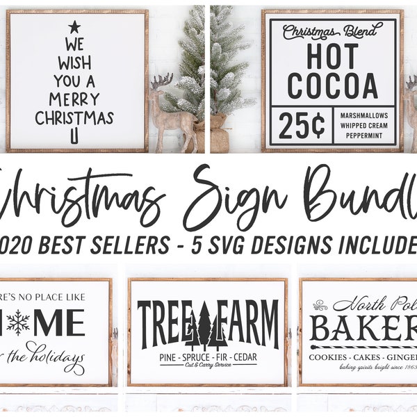 Weihnachten 2020 Bundle Bestseller SVG | Urlaubs-Cut-Datei | Winter Design Pack | Familiensprüche | Schablonenschilder | Wohndeko | Digitale