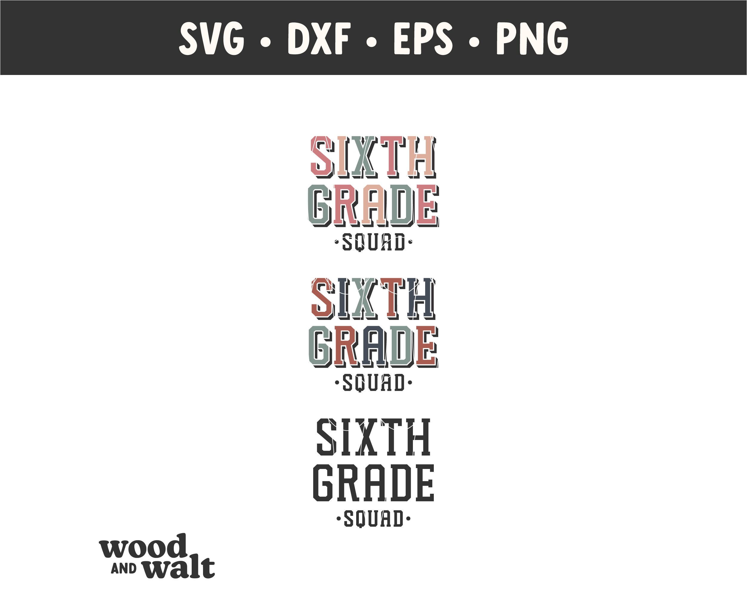 Sixth Grade Squad SVG PNG | Kids School Shirt SVG | Back to School Svg ...