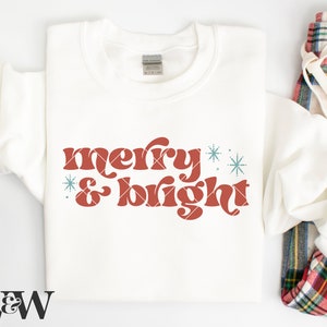 Merry and Bright SVG | Koszulka świąteczna SVG | Retro Christmas SVG | Wibracje świąteczne SVG | Piosenka świąteczna SVG | Sublimacja świąteczna Png
