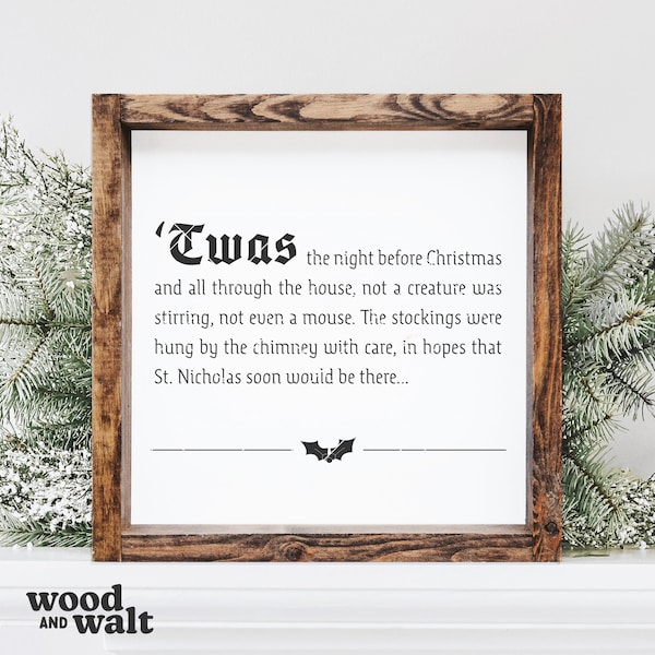 Twas the Night Before Christmas SVG PNG | Christmas Sign SVG | Christmas Carols Svg | Farmhouse Christmas Sign