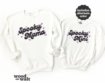Spooky Mama SVG | Spooky Mini SVG | Halloween Mommy And Me SVG | Halloween Matching Shirts Svg | Spooky Vibes Svg | Retro Halloween Svg