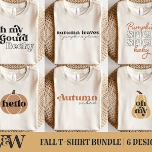 Fall T-Shirt SVG Bundle | Fall SVG Bundle | Autumn SVG Bundle | Thanksgiving Svg | Hello Pumpkin Svg | Oh my Gourd Svg | Fall Vibes Svg