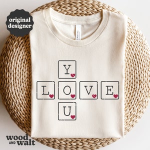 Love You Tiles SVG | Valentine's Day Cut File | V-day Scrabble Design | Love Tiles Sublimation | Instant Download