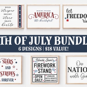 4th Of July Bundle SVG | Independence Day Cut Files | 4th of July Designs | Patriotic Signs | American USA Digital Download | Cricut Files