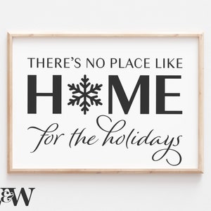 Es gibt keinen Ort wie ein Zuhause für die Feiertage SVG | Weihnachtslied-Schnitt-Datei | Schneeflocken Design | Winter Schablone aus Holz | Digitaler Download