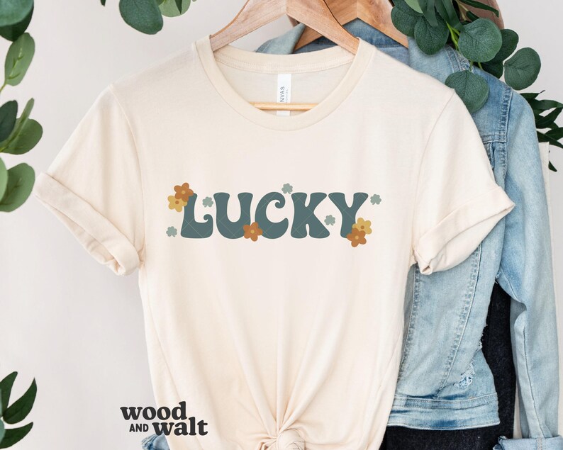 Lucky SVG | St. Patrick's Day PNG | Retro St. Paddy's Design | Boho Lucky Svg | Happy Go Lucky Svg | Shamrock Svg | Cricut Cut File image 1