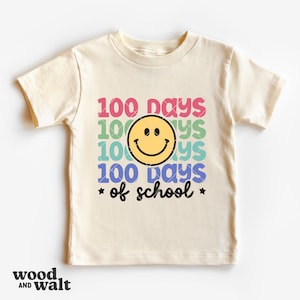 100 jours d'école SVG | Smiley joyeux 100 jours PNG | Chemise d'école bohème pour enfants | Fichier découpé pour la rentrée scolaire | Sublimation de 100 jours pour le professeur