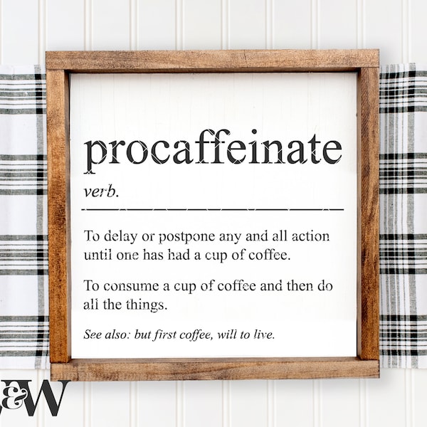 Procaffeinate Definition SVG | Funny Coffee Sign Cut File | Funny Definition SVG | Coffee Bar Svg | But First Coffee Svg