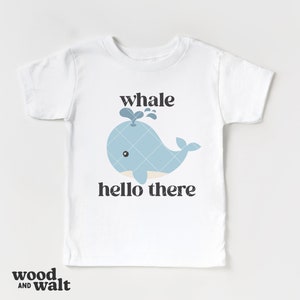 Whale Hello There SVG / Tutina per neonati a sublimazione / Design per maglietta con animali per bambini / File di taglio neutro / Vestito per neonati PNG / Download immediato