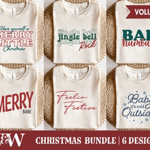 Christmas SVG Bundle | Weihnachtsshirt SVG Bundle | Glöckchen Rock SVG | Baby it's Cold Outside Svg | Merry Babe Svg | Holly Jolly Svg