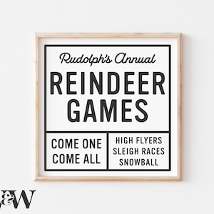 Rudolphs Rentier Spiele SVG | Weihnachtsschnitt-Datei | Familie Winter Spruch | Urlaub Wohnkultur | Schablone aus Holz | Digitaler Download