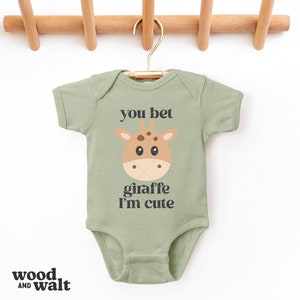 Ret giraf, ik ben schattig SVG | Sublimatie babyromper | Dierenshirtontwerp voor kinderen | Genderneutraal gesneden bestand | Pasgeboren outfit, png
