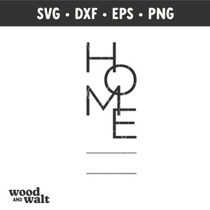 May include: Black and white graphic design of the word "HOME" with the letters overlapping each other. The design is simple and modern.