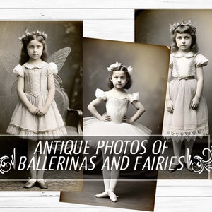 Treinta fotos antiguas / Pequeñas hadas y bailarinas / Archivos digitales de 7 pulgadas de alto / Imágenes antiguas de collage efímero de niños victorianos