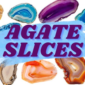 Agate slices clip art pack - 12 .png files, photographic crystal clipart