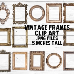 Vintage lijsten | digitale illustraties | 13 .png-bestanden | Ongewenste tijdschriftafbeeldingen