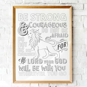 Printable coloring page | Joshua 1v9 Lion