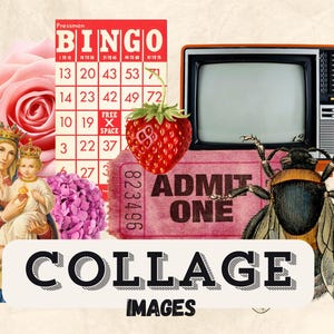 Images numériques de collage | 40 images originales au format .png vintage pour collage numérique | Images de journaux indésirables