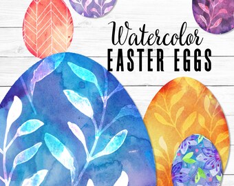 Huevos de Pascua de acuarela / imágenes prediseñadas digitales / archivos .png de 300 ppp / fondos transparentes