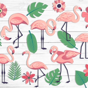 Flamingo Tropical Digital Clip Art Png Files - Etsy