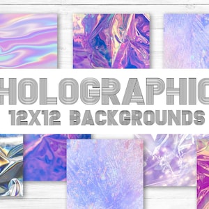 Holographic Cellophane Backgrounds: Unicorn Candyfloss Colors (12x12 inch, Digital Images)
