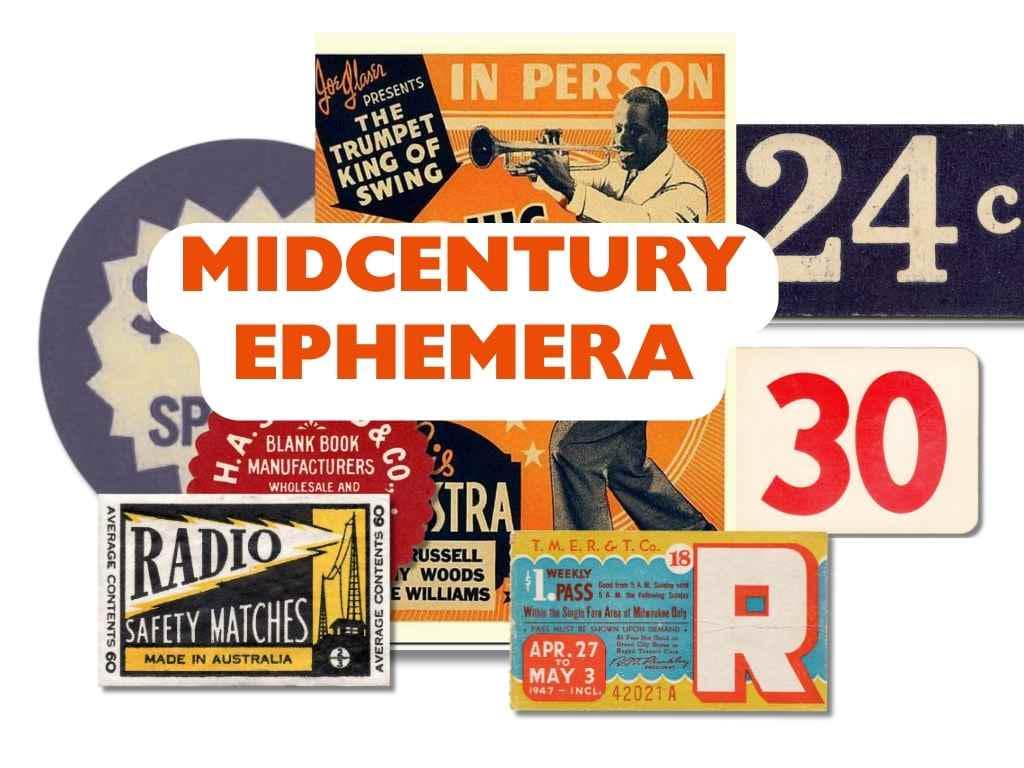 Mid-Century Ephemera Clip Art: 60 Vintage Paper Scraps (Digital Download)